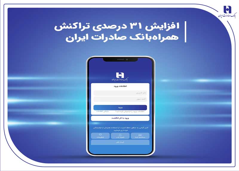 افزایش ۳۱ درصدی تراکنش همراه‌ بانک صادرات ایران